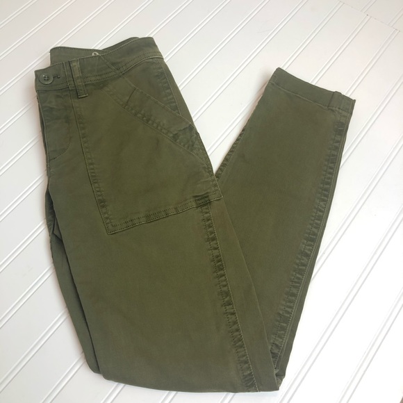 J. Crew Skinny Green Twill Utility Washed Pant - Picture 3 of 10